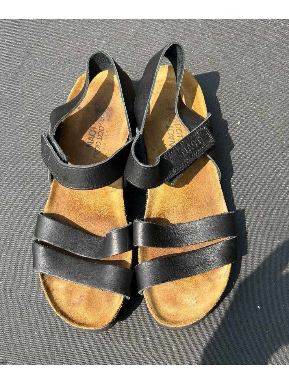 Black Women's Leather Slingback Sandals